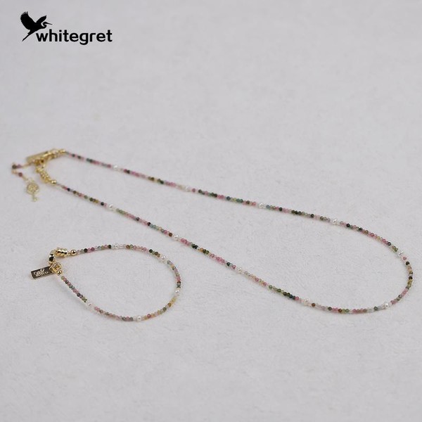 [WG0246] Natural Colorful Tourmaline necklace & bracelet set - style: