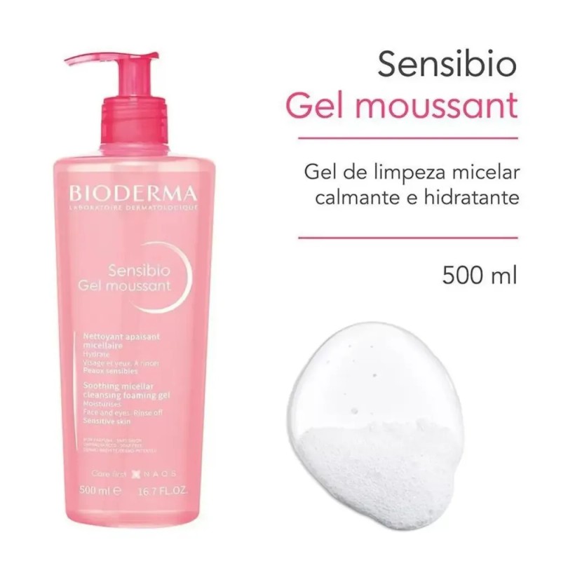 Bioderma Sensibio Gel Moussant Micelar, Limpieza Suave para Piel Sensible,