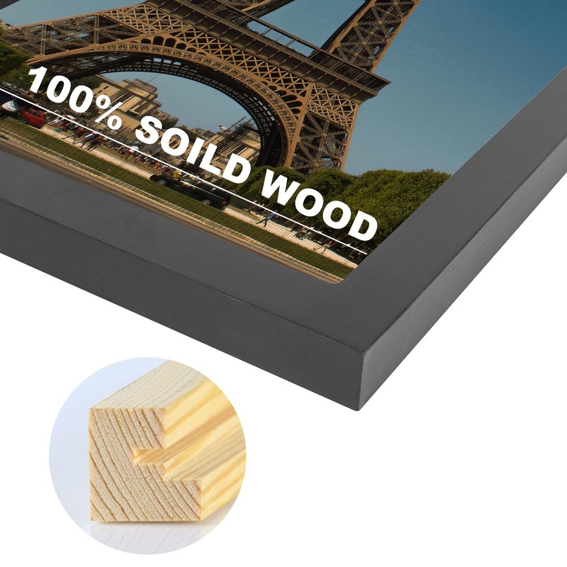 HOMESEVEN 12x36 Panoramic Solid Wood Poster Frame, 12x36 Picture FrameHorizontal