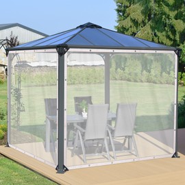 HUXNTN Outdoor Clear Tarps 9'9"x9'9" 6mil Thickened Vinyl Tarp Heavy Duty Waterproof Windproof, Outdoor Anti-Tear Tarpaulins Cover for Greenhouse Garden Plant Patio Pavilion Camping Cars