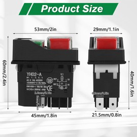Herbst Safety Switch 250V 16A 5-Pin KJD17 Machine Switch, Push Button Switch, Electromagnetic Switch for Workshop Machines