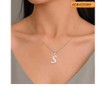 GDBAIXIMY Alphabet S Name Initial Letter Pendant Necklace Silver for