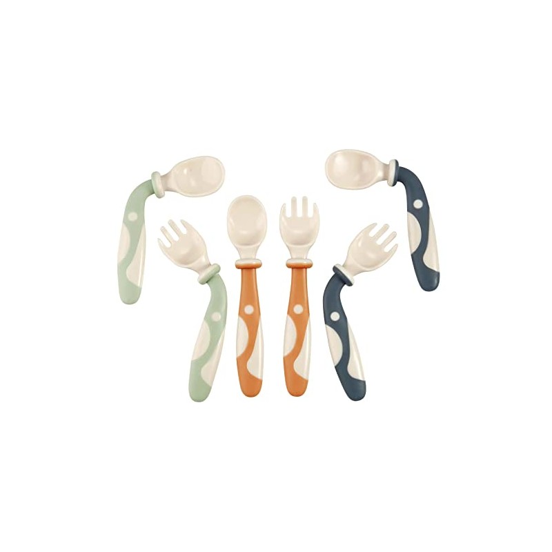 PandaEar Juego de 6 cucharas de silicona para bebé, cucharas