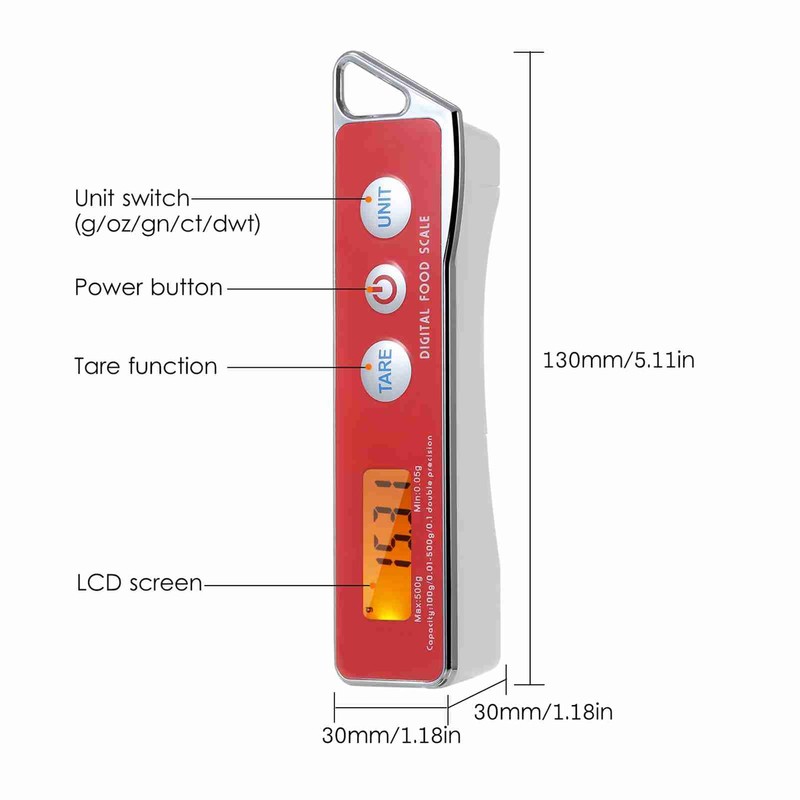 Digital Spoon Scales with Multiple Weight Units, 0.05 g to