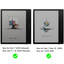 UMUBUHOMS Magnetic Case for 7" Onyx Boox Go Color 7 (2024/2025 Released) / Boox Go 7 E Ink Tablet Ultra-Thin Lightweight Book Folio Cover with Auto Sleep/Wake Magnetic Closure (Black)