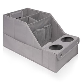 MULISOFT Car Seat Organizer - Backseat Organizer with 11 Storage Compartments and 2 Cup Holders for Travel, Kids