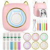 GuKKK Mini Printer, Mobile Photo Printer, Portable 7 Colours LED,
