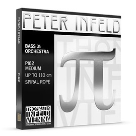 Peter Infeld Double Bass D String PI62, Bass 3/4 - Chrome Windings, Spiral Rope Core, Medium Tension 64.6 lb, Usable from 103cm Up to 110 cm - Easy to Bow, Plenty of Growl and Sustain, Easy to Control