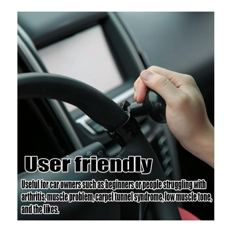 Vaygway Universal Fit Vehicle Steering Wheel Suicide Spinner Knob- Black
