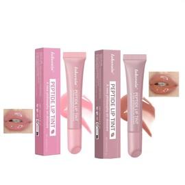 2PCS Moisturizing Natural Lip Balm (Pink & Rose Grey), Nourishing Tinted Lip Oil for a High Glossy Look, Intense Moisturizing Peptide Lip Gloss, Lip Care for Dry Lips - Hydrating& Brightening, Unisex