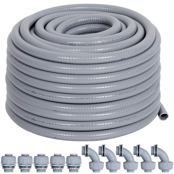 Neorexon Liquid-Tight Conduit 3/4 50ft, Electrical Conduit w/UL Certification, Flexible