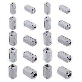 sourcing map Ferrite Cores Ring 3.5mm 5mm 7mm 9mm 13mm Clip-On RFI EMI Noise Suppression Filter Cable Clip, Grey 20pcs