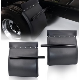 TORQUE Quarter Fenders for Semi Truck, 24" x 24" Black Poly, Tube Bracket and Mounting Hardware Included, Right Left, Quarter Fender Kit Set (TRQF311)