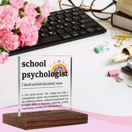 School Psychologist Definition Clear Desk Decorative Sign, Thank You Therapy Office Decor Gifts for School Psych, Appreciation Week Gift for Counselor Guidance Classroom Desk Decor Plaque TZF47