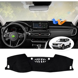 Autorder Dashboard Cover Mat for Kia Seltos 2021 2022 2023 Accessories Dash Cover Flannel Dash Mat Sunshade Glare UV Rays Protector(Only fits 8-inch Touch Screen)