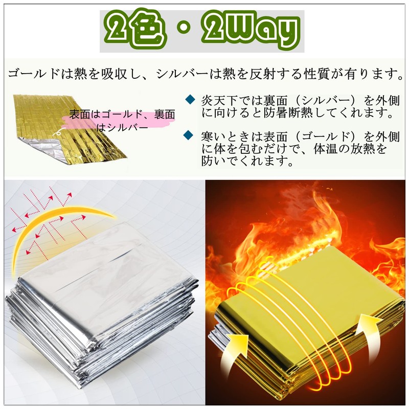 IPPON Survival Sheet, Aluminum Blanket, Set of 5, Emergency Sheet,