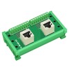 RJ45 8P8C DIN Rail Mount Ethernet Dual Female Terminal Connector