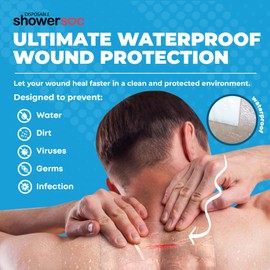 Transparent Film Wound Dressing Barrier - 10Pcs 6x8 Large - Waterproof Aftercare Bandages Wound Cover Patch Shower IV Port Shield PICC Catheter Tattoo