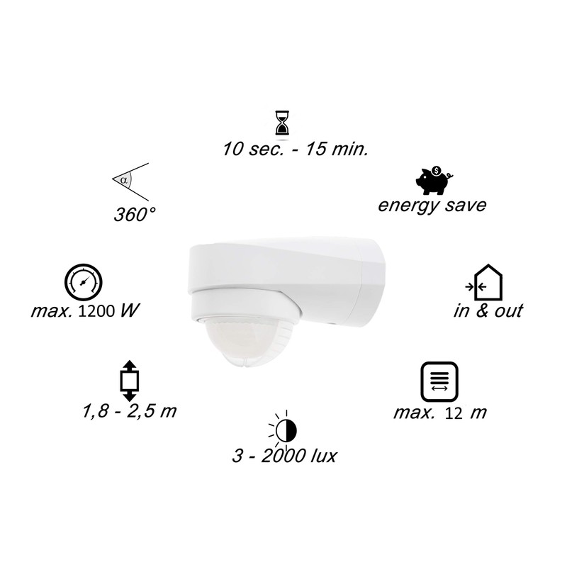 Huber Motion 6 360° Motion Detector, Highly Sensitive with 3