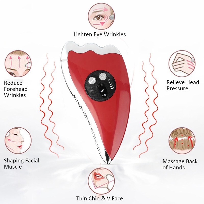 Microcurrent Scraping Massager Face Lifting Massage Electric Skin Rejuvenation Beauty