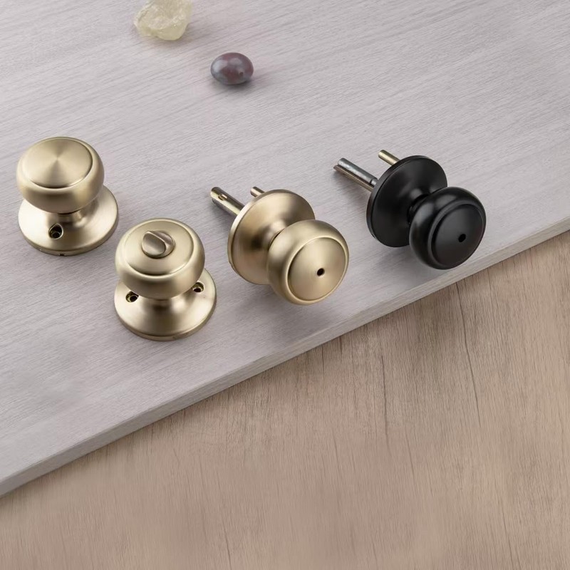 NCSEN 6 Pack Gold Door Knobs,Interior Door Knob with Lock,Coastal