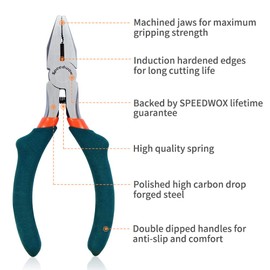 SPEEDWOX Mini Lineman's Pliers Thin Precision Jewelry Wire Cutters 4-1/2 Inches Multi Use Combination Pliers Convex Shoulder Small Side Cutters Micro Fine Linesman Plier Beading Tool Hobby Craft