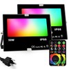 HEKEE LED Flood Light Outdoor, 50W RGB Color Changing 5000