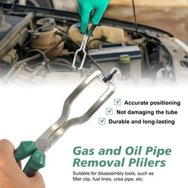 BASIKER Electrical Disconnect Pliers, Upgrade Automotive Fuel Lines Disconnect Tool, Long Spark Plug/Fuel Nozzle/Ignition Coils/Spring Hose Clamps Removal Repair Tool for Car