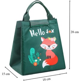 CM-TOP Lonchera Térmica para niña,Bolsa de almuerzo para niño, Bolsa termica, Cierre autoadherente, Resistente e Impermeable,Regreso a clases, regalo, cuempleaños,día del niño 28x18x15 cm (Verde)