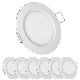 acegoo RV 2.75" Recessed LED Ceiling Light 12V Ultra-Thin Puck Light, Dimmable RV Lights Interior for Camper Van Truck Motorhome Boat Sailboat Roof Under Cabinet Lighting, 6 Pack (Silver,Warm White)