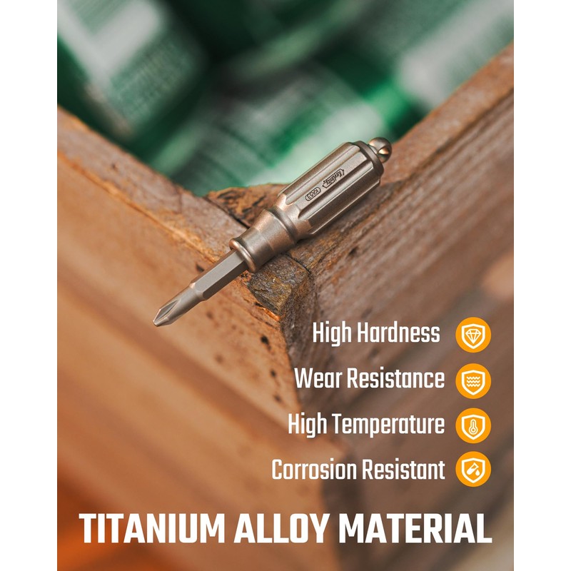 KeyUnity KA53 Titanium Magnetic Screwdriver, Phillips Screwdriver, Small Screwdriver with