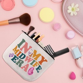 MYSOMY Midwife Gifts in My Midwife Era Makeup Bag Midwife Zipper Pouch Cosmetic Bag Doula Nurse Bag Midwife Thank You Gifts (Midwife Era Bag)