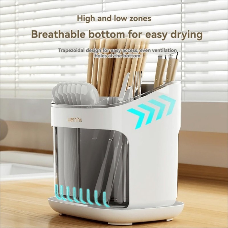 AIMALL Multifunctional Kitchen Utensil Holder – Drain Storage for Chopsticks,
