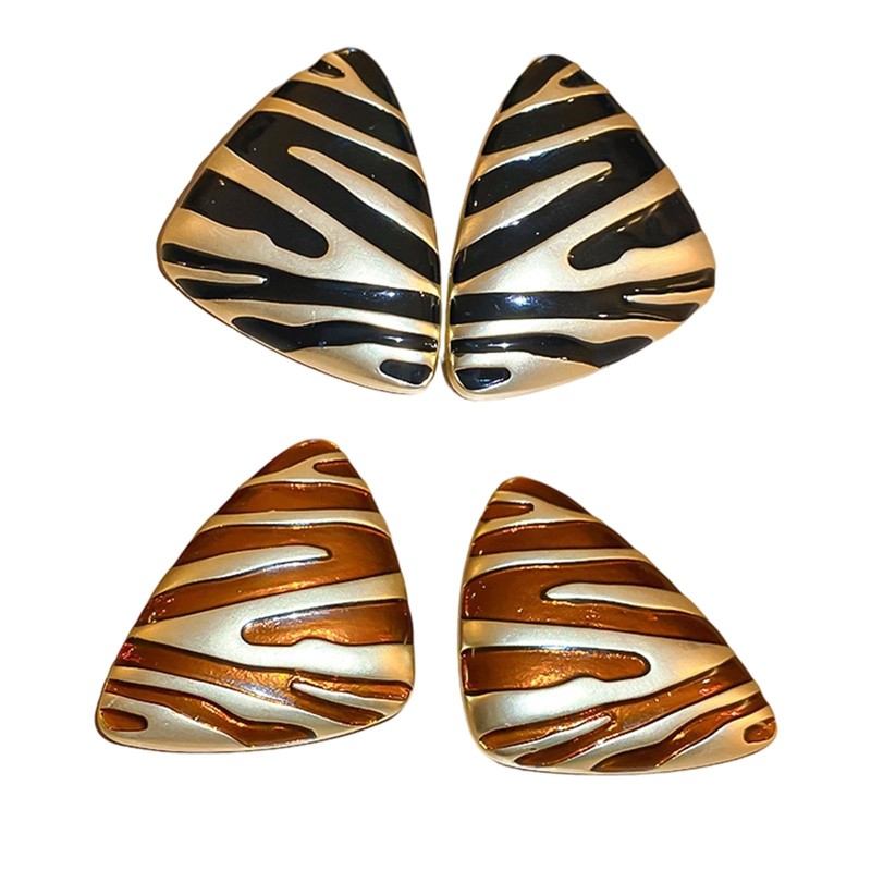 Trendy Zebras Pattern Metal Earrings