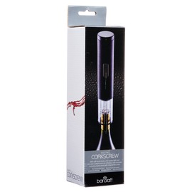 BarCraft Electric Corkscrew Wine Opener with Foil Cutter, Black, 26.5 x 4.5 cm