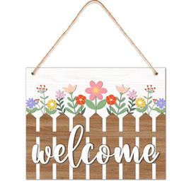 YSTEP Hello Spring Door Sign, 8x10 Inches Spring Door Hanger for Indoor or Outdoor Use, Lightweight Spring Decorations for Home, Office, Front Door, and Windows -F04
