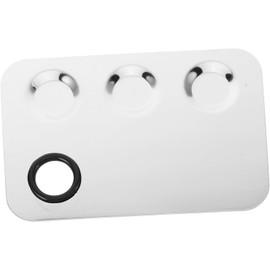Paleta de Maquillaje Tres Compartimentos en Acero Inoxidable Plata, para Mezclar Cosméticos y Colores, Uso Profesional para Artistas y Técnicos de Uñas