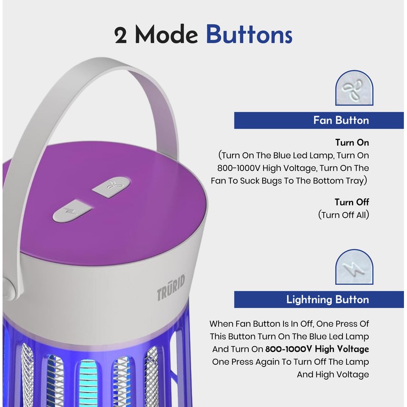 Bug Zapper, Indoor and Outdoor UV LED Mosquito Zapper Trap
