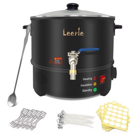 Leerie 8Qts/16Lbs Wax Melter for Candle Making, Large Electric Wax Melting Pot with Heating Core Brass Spout & Temp Control