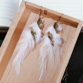 Stocking Stuffers Holiday Outfits for Women 2024 Feather Earrings for Women Dangling Vintage Western Earrings Boho Long Feather Earrings Beaded Tassel Earrings Bohemian Jewelry Gift