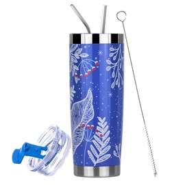 Drinco - 20 oz Stainless Steel Tumbler | Double Walled Vacuum Insulated Mug With Lid, 2 Straws, For Hot & Cold Drinks (20oz Nampa, 20oz)