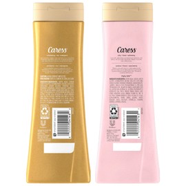 Caress Body Wash Set, Shea Butter & Brown Sugar + Daily Silk White Peach & Orange Blossom Moisturizing Body Wash for Gorgeous, Radiant Skin, Body Soap Liquid Set, 20 Fl Oz (2 Piece Set)