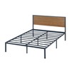 Olee Sleep 14 in Metal Platform Bed with Bamboo Headboard,