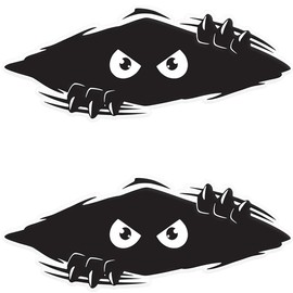 XENQITO XENQITO 2 Stck Lustige Monster Aufkleber,Autoaufkleber,Lustig Schwarze Wasserdicht 3D Aufkleber,Monster Sticker,Wasserdicht Autoaufkleber, Graffiti Sticker, fr Auto Autofenster Sto?stange Motorrad