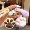 Aimery Cat paw keychain cute animal paw keychain gold scented