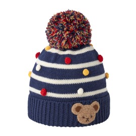 (Mikihouse) Knit Hat, Knit Hat, Bon Ten, Bear, Hat, Hat, Hood, Boys, Girls, Baby, Kids, Baby Clothes, Children's Clothes, 13-9202-490 Free (18.1-20.5 inches (46 - 52 cm), navy