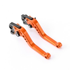 XIEYIGMO Orange Shorty Clutch Lever 2 Finger Clutch and Brake Levers Compatible with KTM 690 Enduro R/SMC R 2014-2023,690 Duke/Duke R 2014 2015 2016 2017 2018 2019 2020 2021 2022 2023