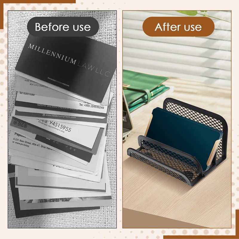 Chris.W Desktop Stacking Business Card File Holder/Stand from, 3-Tier, Metal