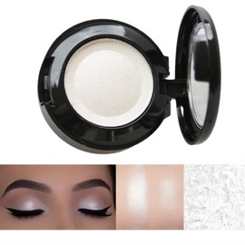 Single Matte White Eyeshadow,Pressed Fine Powder Eyes/hadow,Matte White Eyesha/dow with Eyeshad/ow Brush,Shimmer Ey/eshadow,Long-Lasting W/hite Eye Sha/dow Base,Waterproof Whi/te Highlighter Makeup