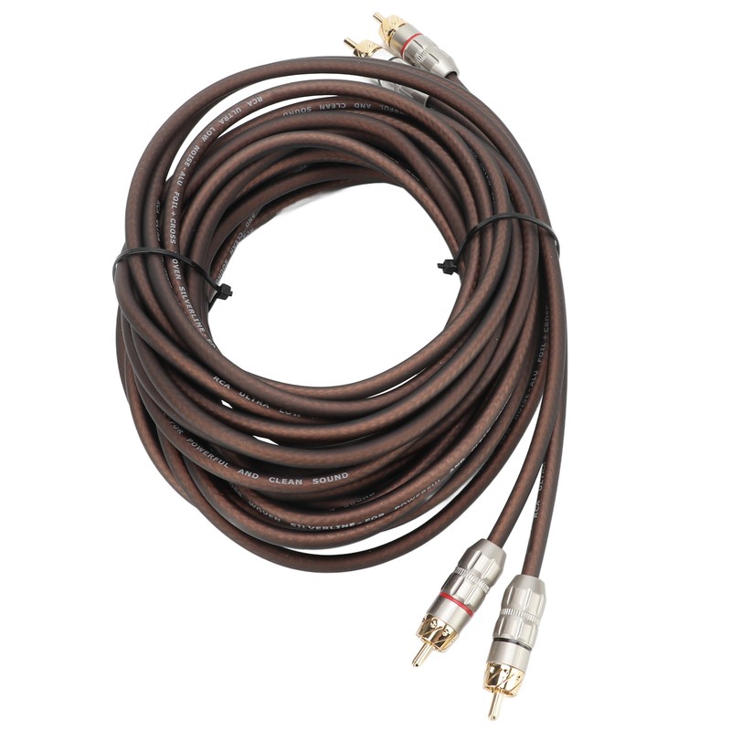 5m Car RCA Cable 2 Male to 2 Male Silicone